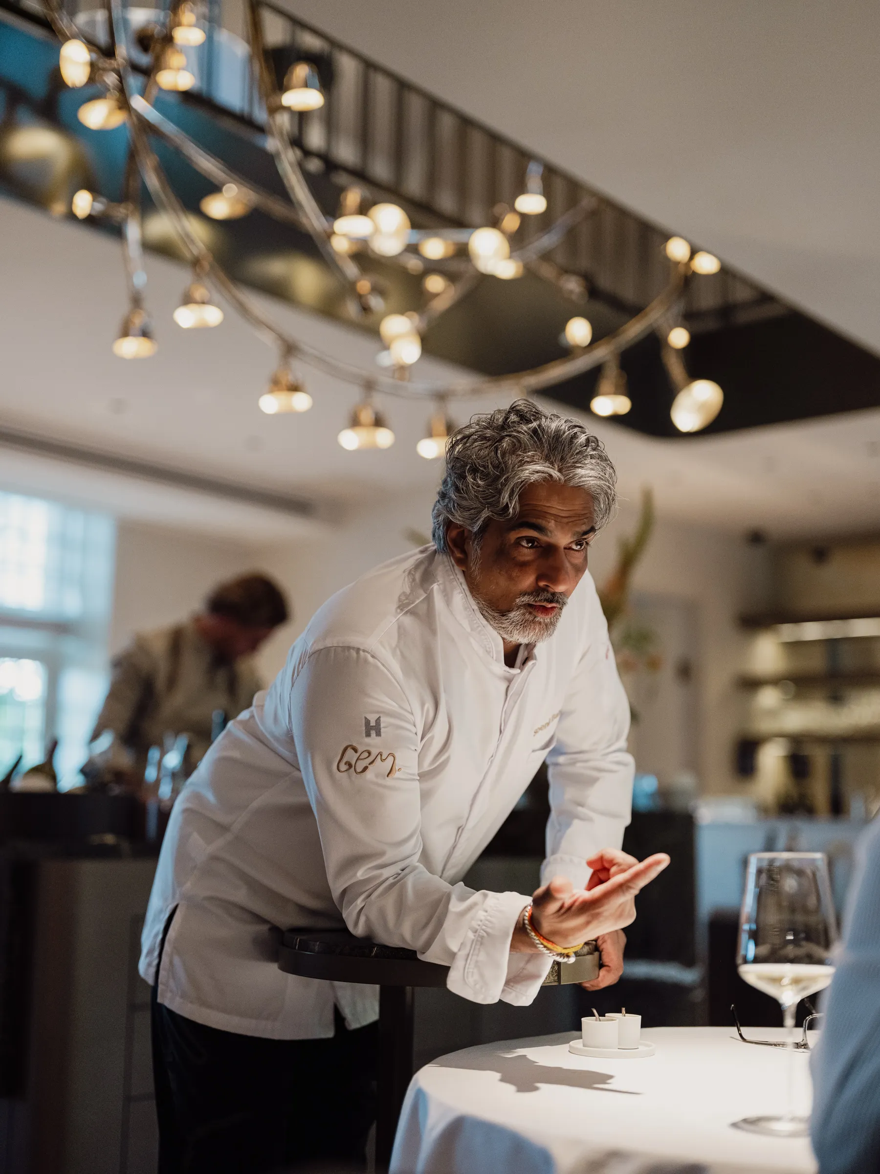 Chef Soenil Bahadoer smiling at pass